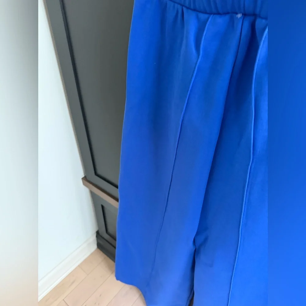 Adidas Royal Blue Loose High Rise Wide Leg with Unexpected White Stripes. M •NWT - Picture 11 of 11